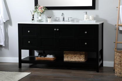 Elegant Furniture & Lighting - Theo 60 inch Single bathroom vanity in black - VF16460BK veiw 9