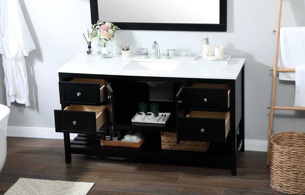 Elegant Furniture & Lighting - Theo 60 inch Single bathroom vanity in black - VF16460BK veiw 10