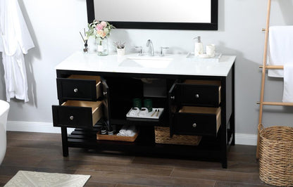 Elegant Furniture & Lighting - Theo 60 inch Single bathroom vanity in black - VF16460BK veiw 10