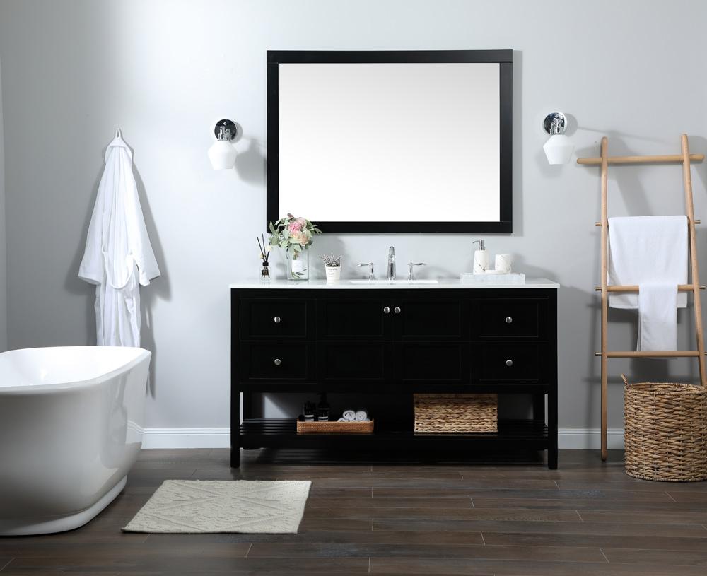 Elegant Furniture & Lighting - Theo 60 inch Single bathroom vanity in black - VF16460BK veiw 11