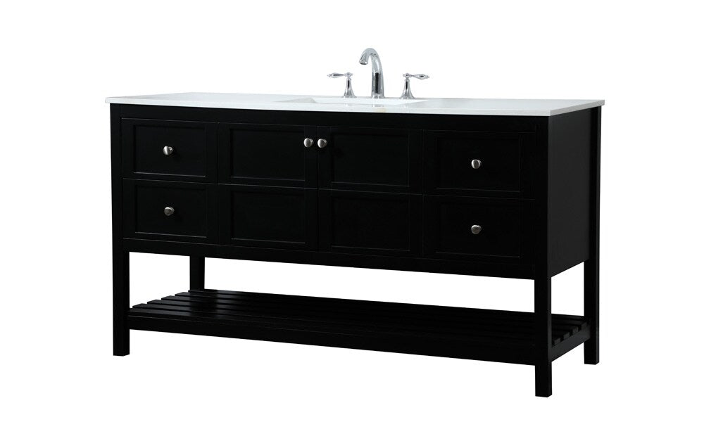 Elegant Furniture & Lighting - Theo 60 inch Single bathroom vanity in black - VF16460BK veiw 14