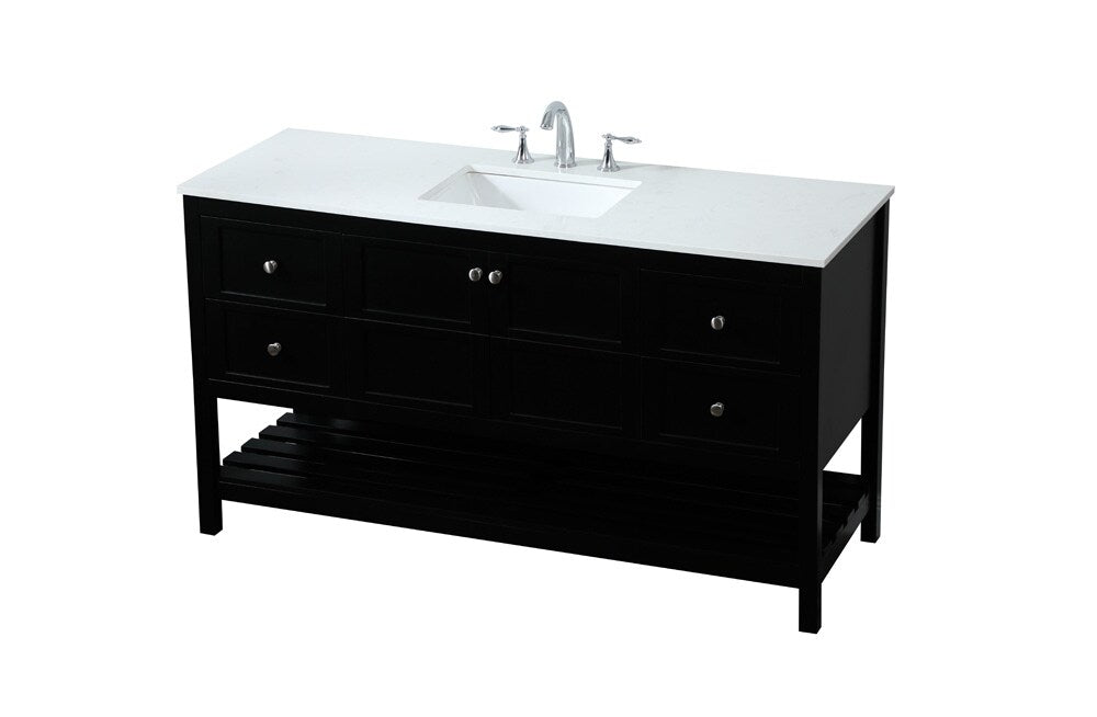 Elegant Furniture & Lighting - Theo 60 inch Single bathroom vanity in black - VF16460BK veiw 15