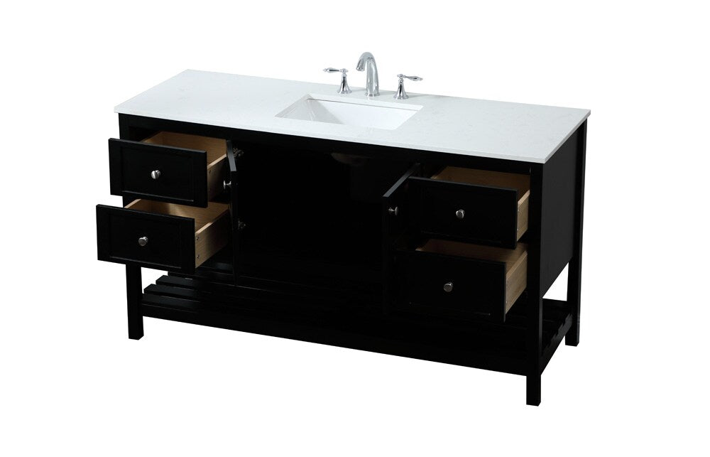 Elegant Furniture & Lighting - Theo 60 inch Single bathroom vanity in black - VF16460BK veiw 16