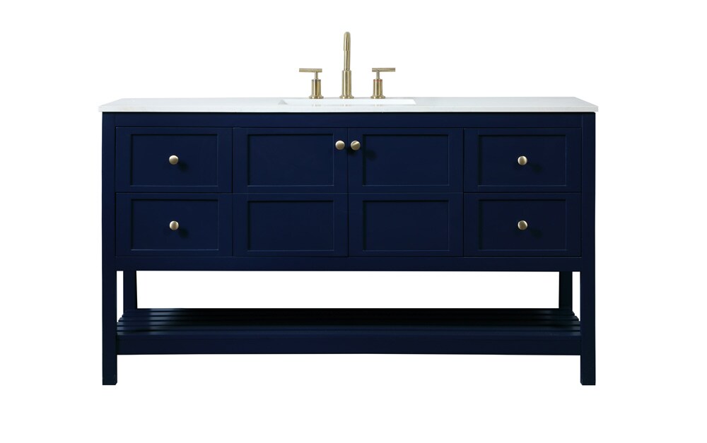 Elegant Furniture & Lighting - Theo 60 inch Single bathroom vanity in blue - VF16460BL veiw 1