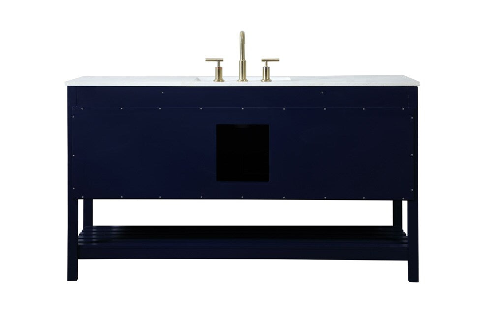 Elegant Furniture & Lighting - Theo 60 inch Single bathroom vanity in blue - VF16460BL veiw 8