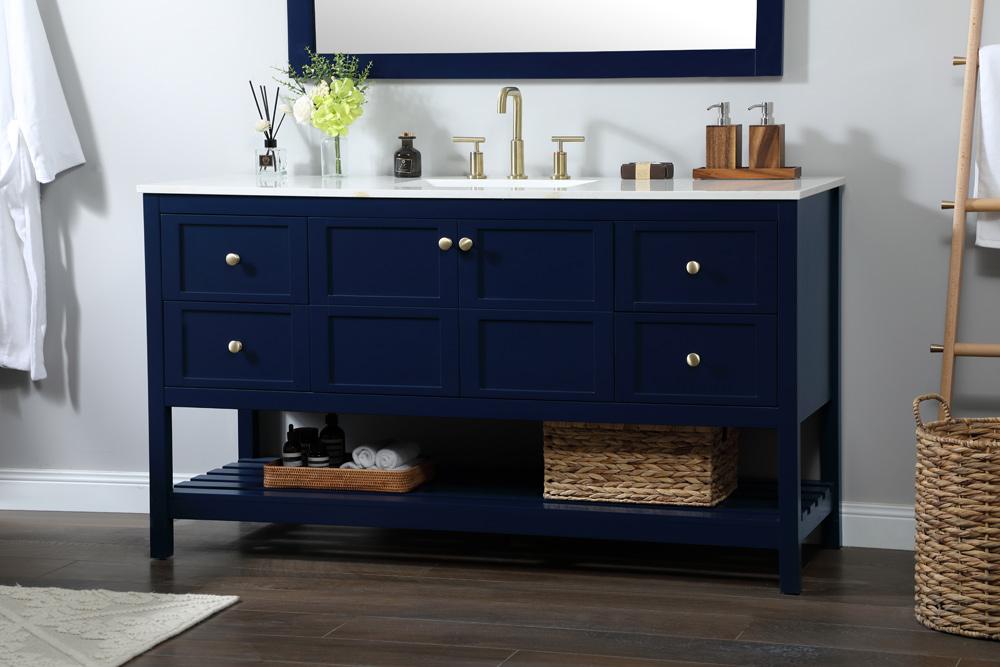 Elegant Furniture & Lighting - Theo 60 inch Single bathroom vanity in blue - VF16460BL veiw 9