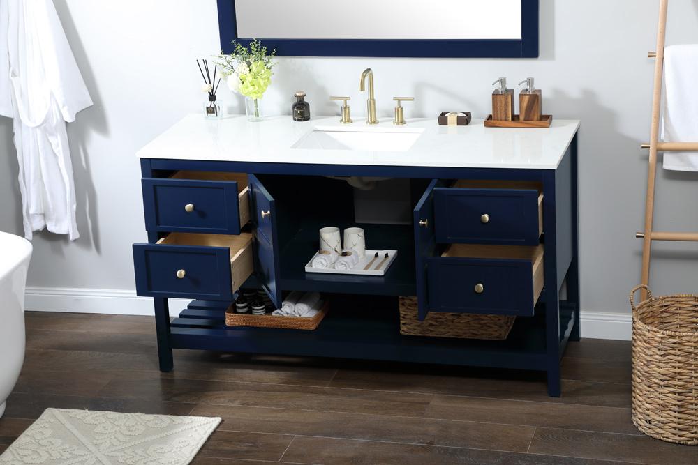 Elegant Furniture & Lighting - Theo 60 inch Single bathroom vanity in blue - VF16460BL veiw 10