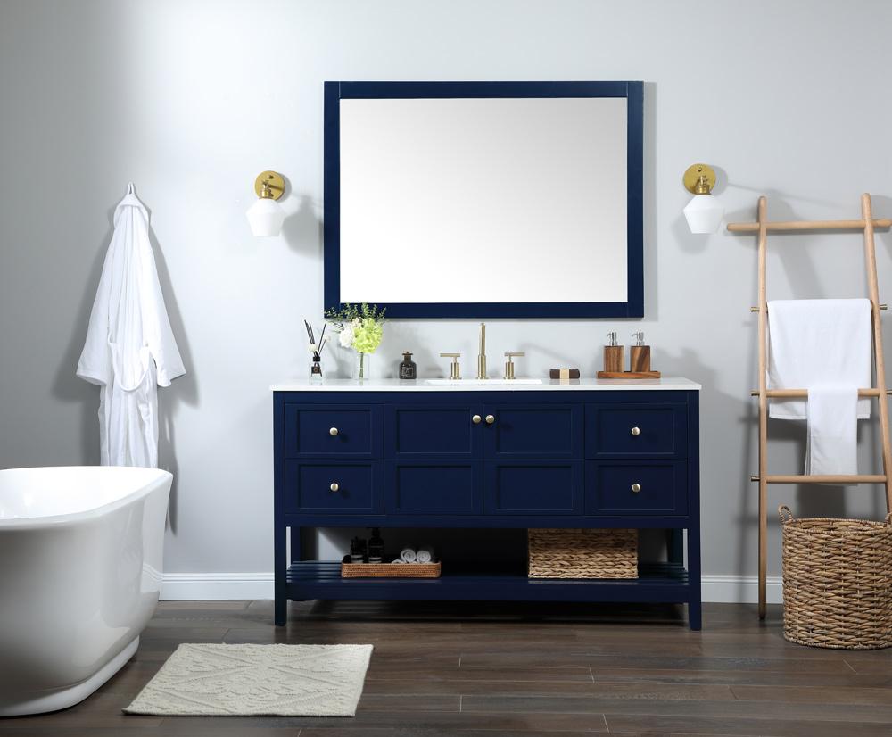 Elegant Furniture & Lighting - Theo 60 inch Single bathroom vanity in blue - VF16460BL veiw 11