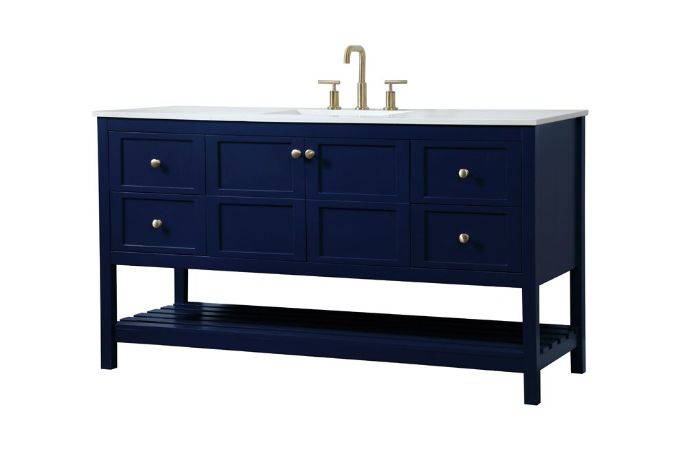 Elegant Furniture & Lighting - Theo 60 inch Single bathroom vanity in blue - VF16460BL veiw 14