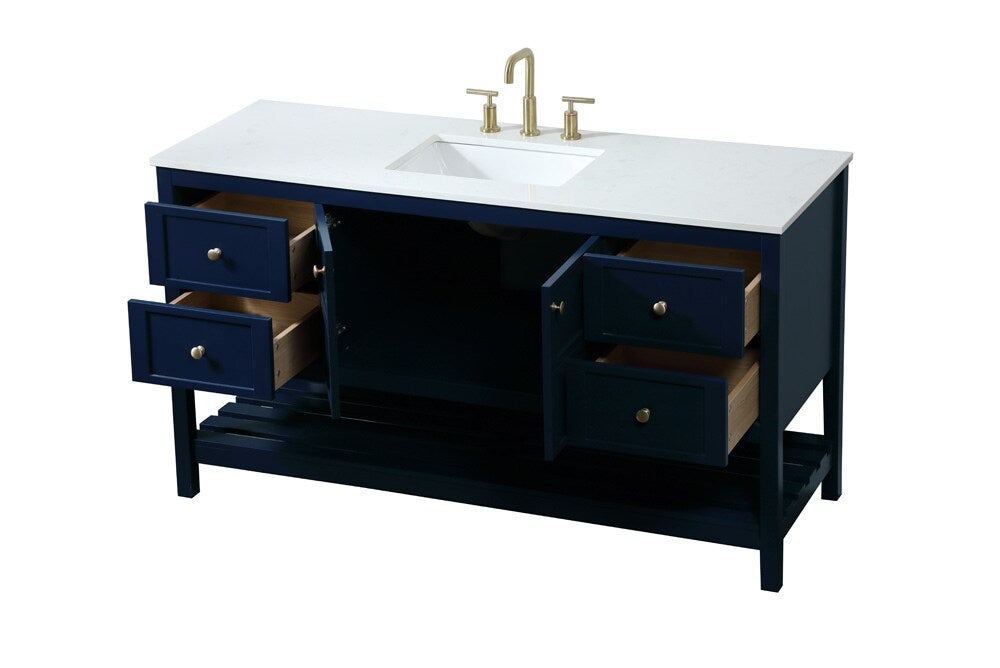 Elegant Furniture & Lighting - Theo 60 inch Single bathroom vanity in blue - VF16460BL veiw 16