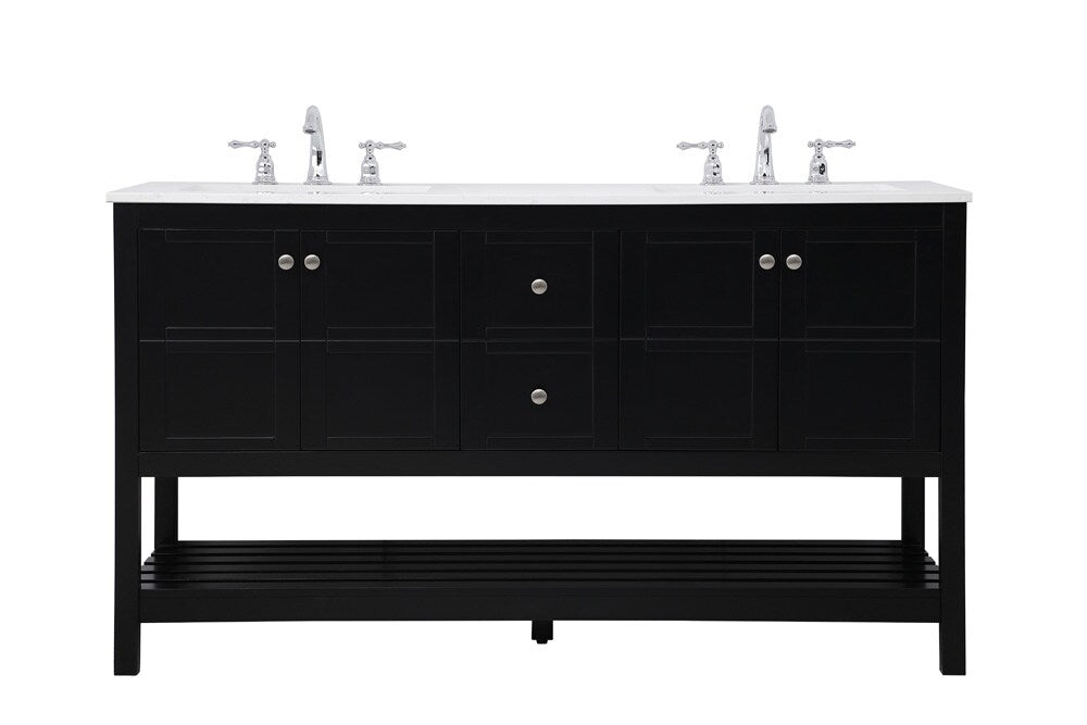 Elegant Furniture & Lighting - Theo 60 inch Single Bathroom Vanity in Black - VF16460DBK veiw 1