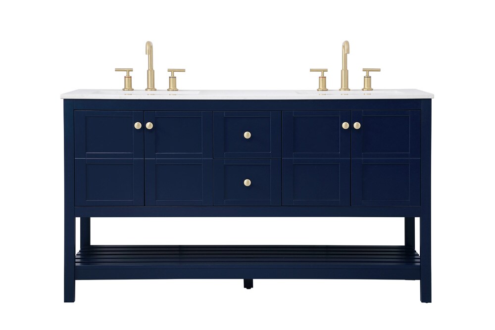 Elegant Furniture & Lighting - Theo 60 inch Single Bathroom Vanity in Blue - VF16460DBL veiw 1