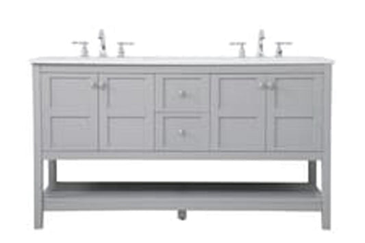 Elegant Furniture & Lighting - Theo 60 inch Single Bathroom Vanity in Gray - VF16460DGR veiw 1