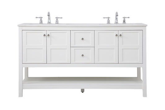 Elegant Furniture & Lighting - Theo 60 inch Single Bathroom Vanity in White - VF16460DWH veiw 1