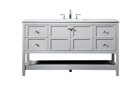 Elegant Furniture & Lighting - Theo 60 inch Single bathroom vanity in grey - VF16460GR veiw 1