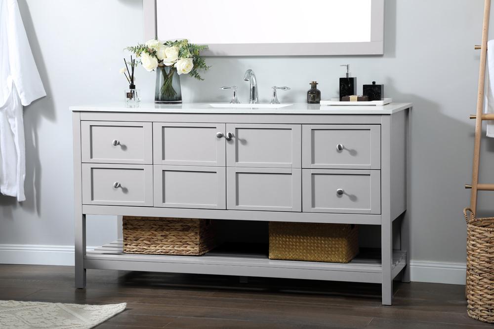 Elegant Furniture & Lighting - Theo 60 inch Single bathroom vanity in grey - VF16460GR veiw 9