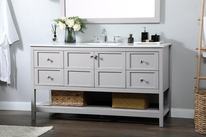 Elegant Furniture & Lighting - Theo 60 inch Single bathroom vanity in grey - VF16460GR veiw 9