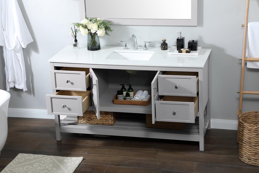 Elegant Furniture & Lighting - Theo 60 inch Single bathroom vanity in grey - VF16460GR veiw 10