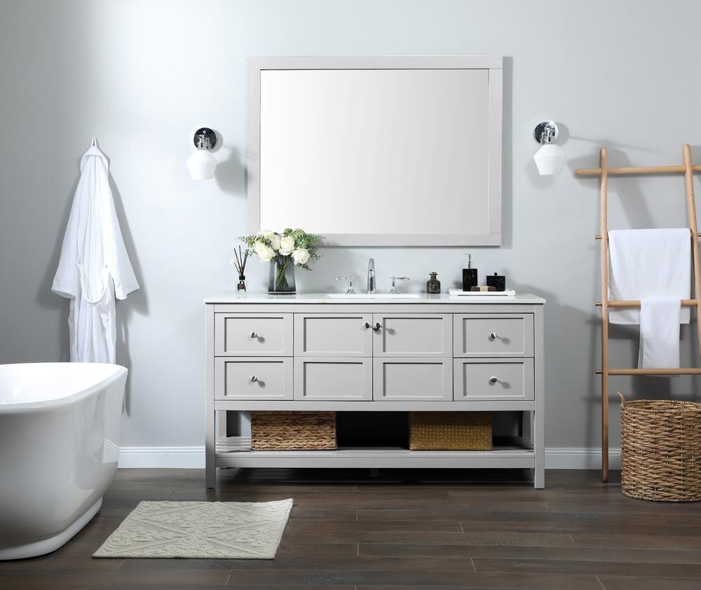 Elegant Furniture & Lighting - Theo 60 inch Single bathroom vanity in grey - VF16460GR veiw 11