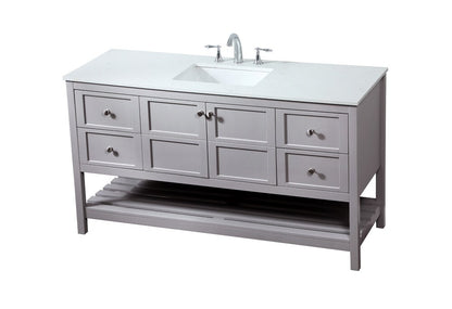 Elegant Furniture & Lighting - Theo 60 inch Single bathroom vanity in grey - VF16460GR veiw 15