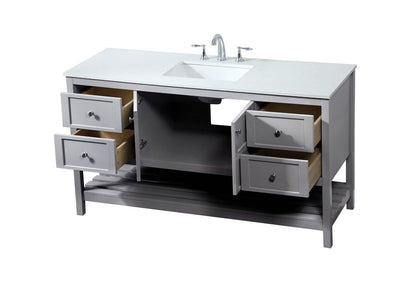 Elegant Furniture & Lighting - Theo 60 inch Single bathroom vanity in grey - VF16460GR veiw 16