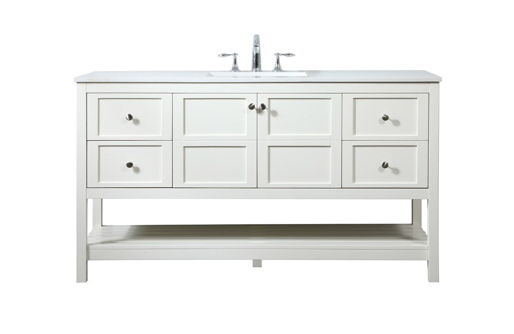 Elegant Furniture & Lighting - Theo 60 inch Single bathroom vanity in white - VF16460WH veiw 1