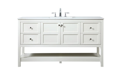 Elegant Furniture & Lighting - Theo 60 inch Single bathroom vanity in white - VF16460WH veiw 1