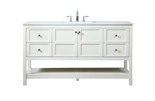 Elegant Furniture & Lighting - Theo 60 inch Single bathroom vanity in white - VF16460WH veiw 1