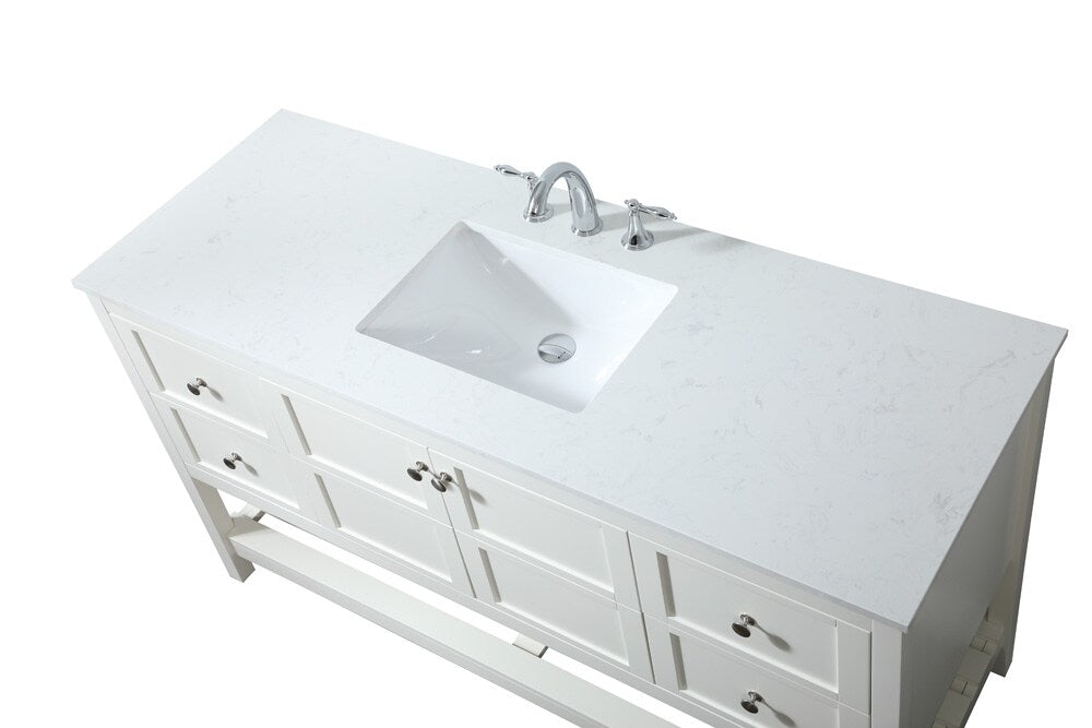 Elegant Furniture & Lighting - Theo 60 inch Single bathroom vanity in white - VF16460WH veiw 3