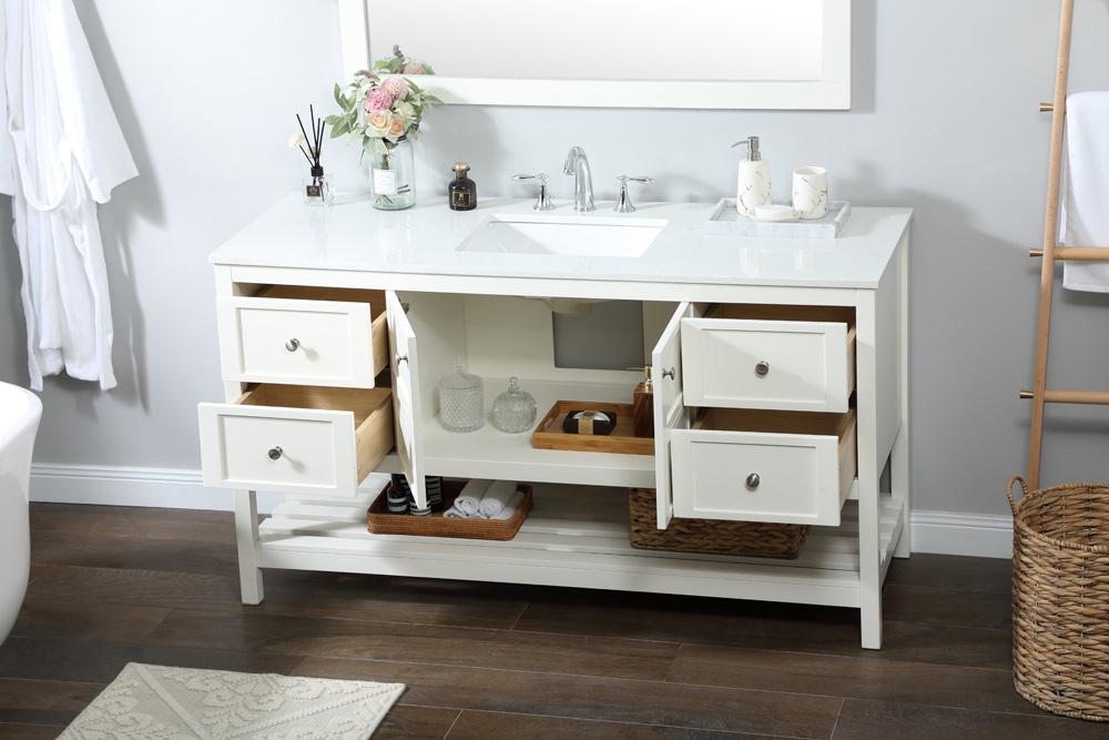 Elegant Furniture & Lighting - Theo 60 inch Single bathroom vanity in white - VF16460WH veiw 10