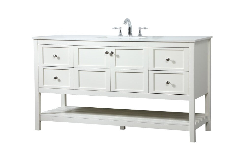 Elegant Furniture & Lighting - Theo 60 inch Single bathroom vanity in white - VF16460WH veiw 14