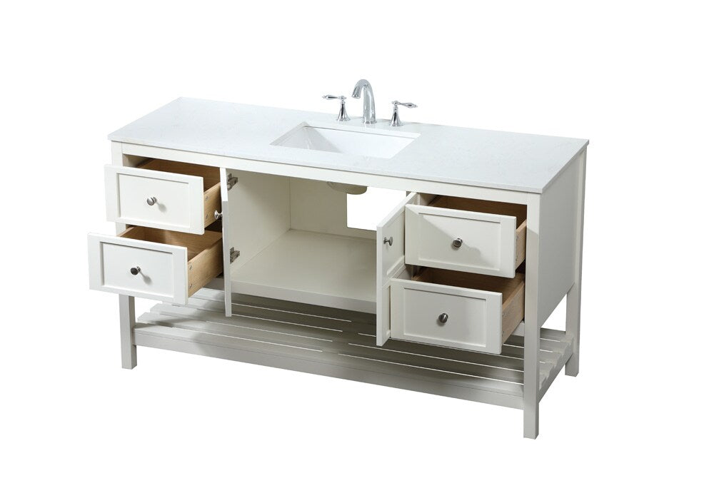 Elegant Furniture & Lighting - Theo 60 inch Single bathroom vanity in white - VF16460WH veiw 16