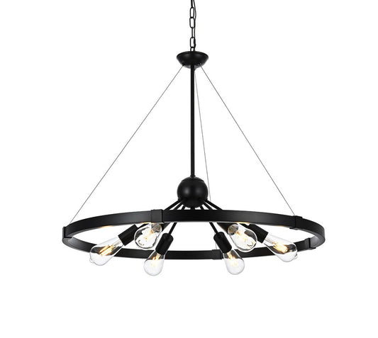 Elegant Furniture & Lighting - Thora 32 inch Pendant Light in Black - LD746D32BK veiw 1