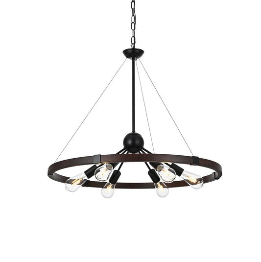 Elegant Furniture & Lighting - Thora 32 inch Pendant Light in Weathered Black - LD746D32BWD veiw 1