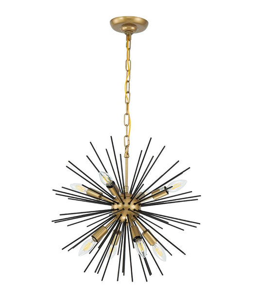 Elegant Furniture & Lighting - Timber 8 light Brass and Black pendant - LD5035D20BK veiw 1