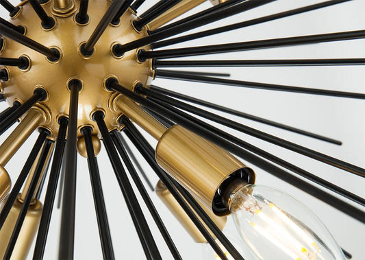 Elegant Furniture & Lighting - Timber 8 light Brass and Black pendant - LD5035D20BK veiw 2