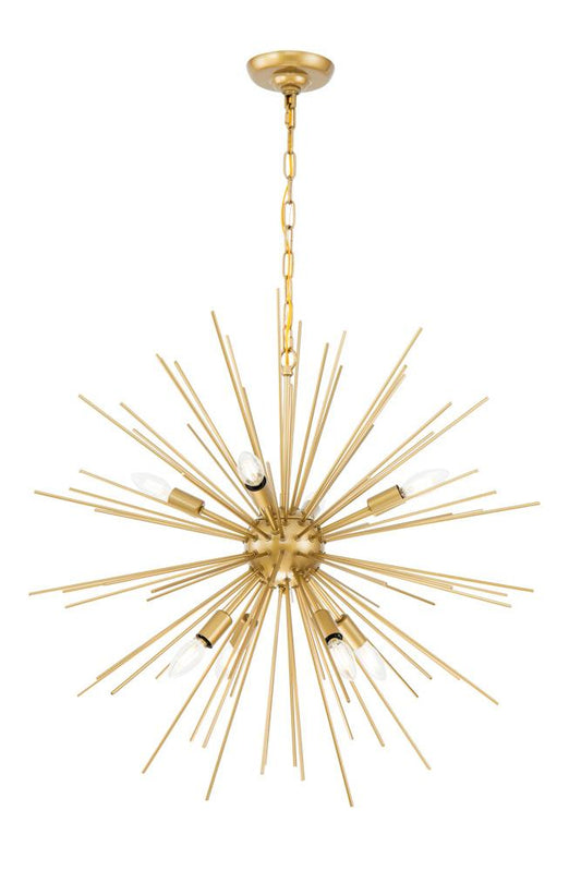 Elegant Furniture & Lighting - Timber 8 light Brass pendant - LD5039D30BR veiw 1