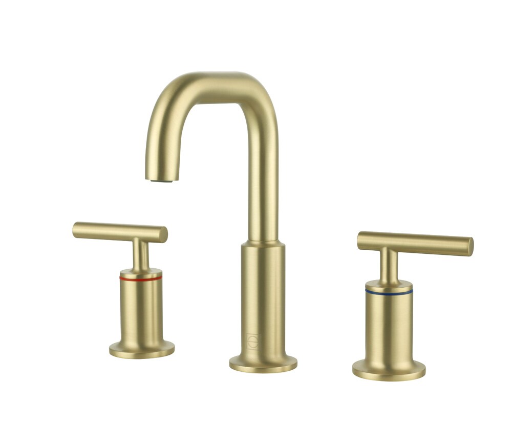 Elegant Furniture & Lighting - Tobias 8 inch Widespread Double Handle Bathroom Faucet in Brushed Gold - FAV-1010BGD veiw 1