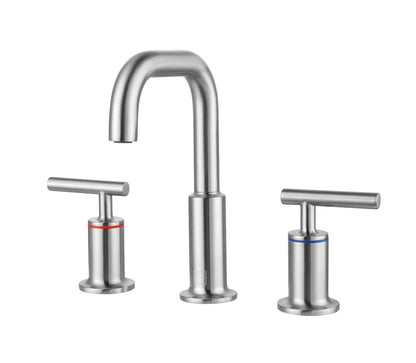 Elegant Furniture & Lighting - Tobias 8 inch Widespread Double Handle Bathroom Faucet in Brushed Nickel - FAV-1010BNK veiw 1