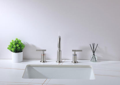 Elegant Furniture & Lighting - Tobias 8 inch Widespread Double Handle Bathroom Faucet in Brushed Nickel - FAV-1010BNK veiw 3