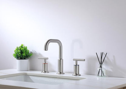 Elegant Furniture & Lighting - Tobias 8 inch Widespread Double Handle Bathroom Faucet in Brushed Nickel - FAV-1010BNK veiw 4