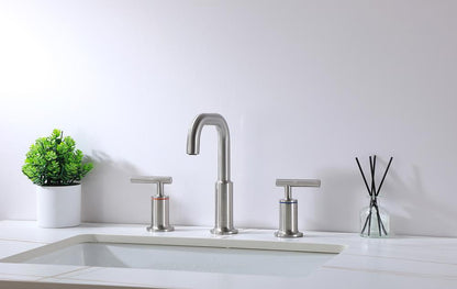Elegant Furniture & Lighting - Tobias 8 inch Widespread Double Handle Bathroom Faucet in Brushed Nickel - FAV-1010BNK veiw 6