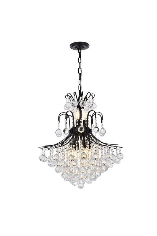 Elegant Furniture & Lighting - Toureg 22 inch black chandelier - V8002D22BK/RC veiw 1