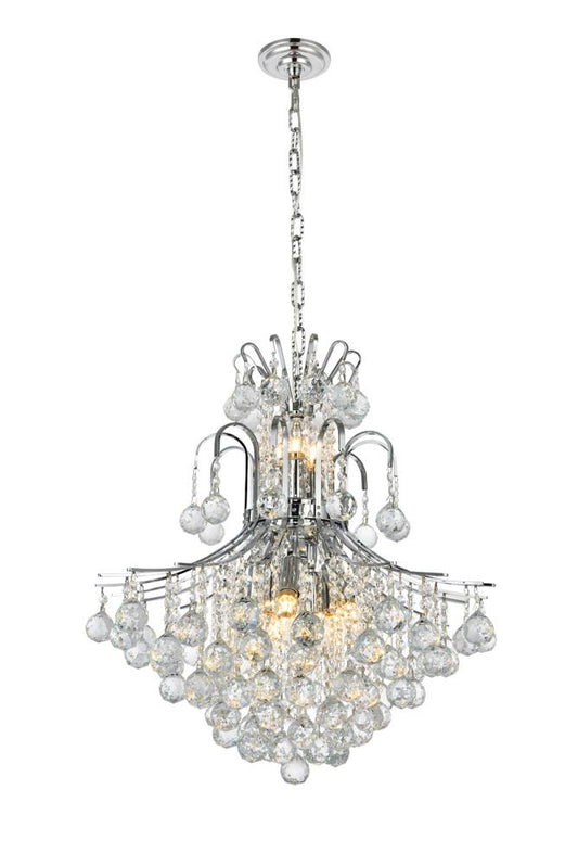 Elegant Furniture & Lighting - Toureg 11 light Chrome Chandelier Clear Royal Cut Crystal - V8002D22C/RC veiw 1