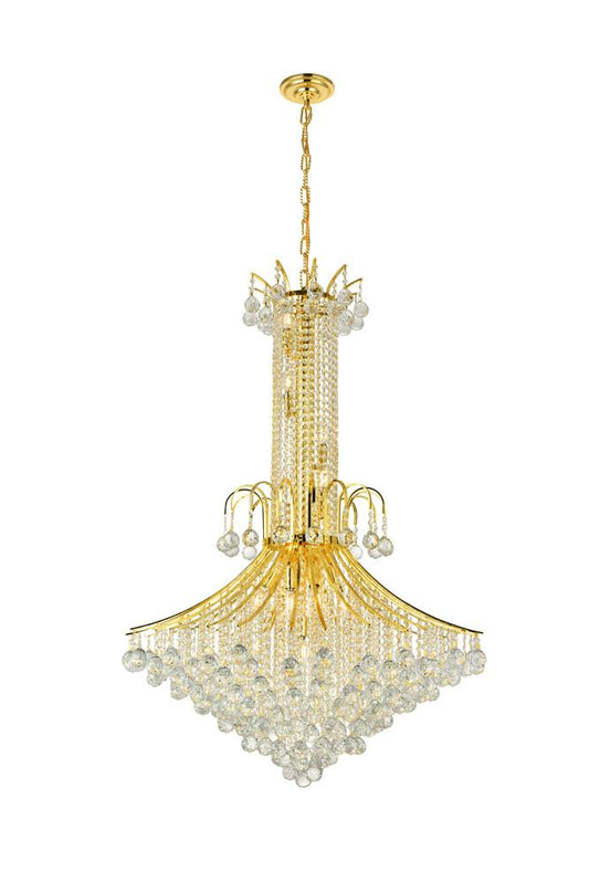 Elegant Furniture & Lighting - Toureg 16 light Gold Chandelier Clear Royal Cut Crystal - V8006G35G/RC veiw 1