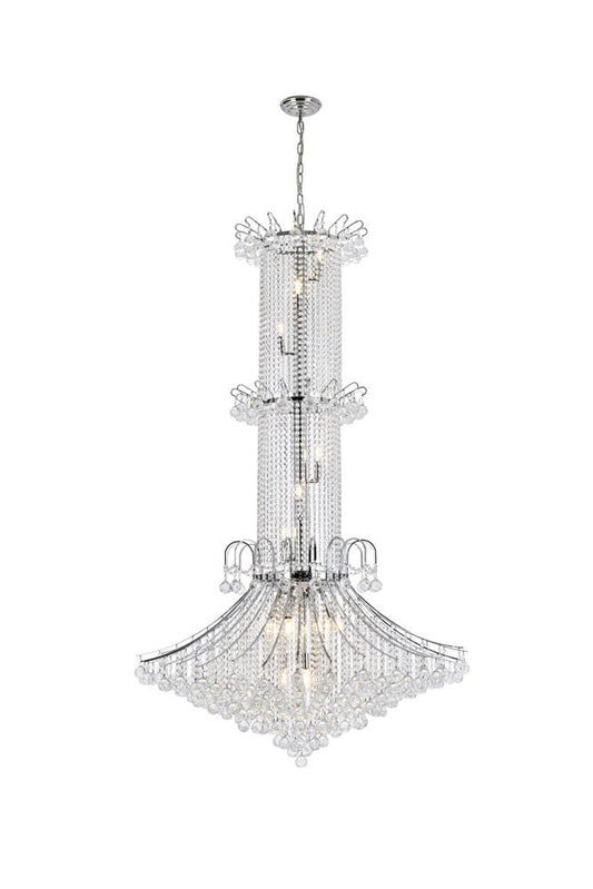 Elegant Furniture & Lighting - Toureg 20 light Chrome Chandelier Clear Royal Cut Crystal - V8008G44C/RC veiw 1