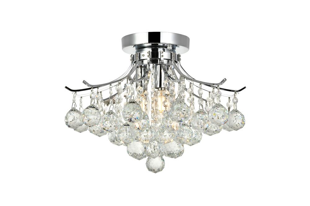 Toureg 3 Light Chrome Flush Mount Clear Royal Cut Crystal