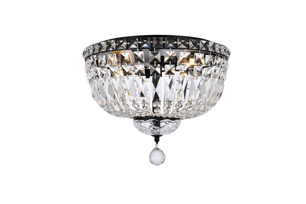 Elegant Furniture & Lighting - Tranquil 14 inch black flush mount - V2528F14BK/RC veiw 1