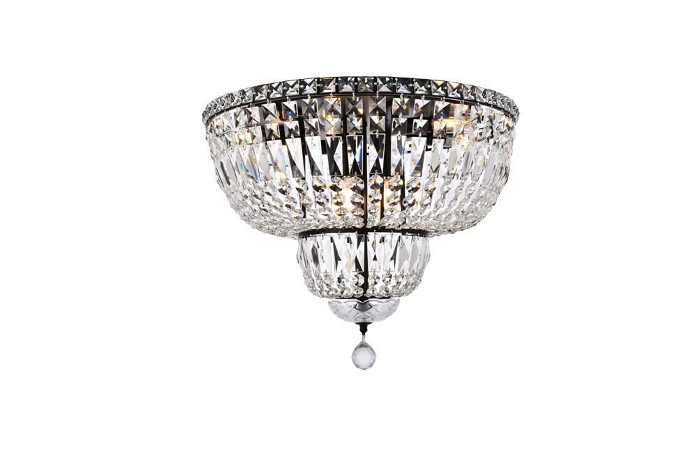 Elegant Furniture & Lighting - Tranquil 20 inch black flush mount - V2528F20BK/RC veiw 1