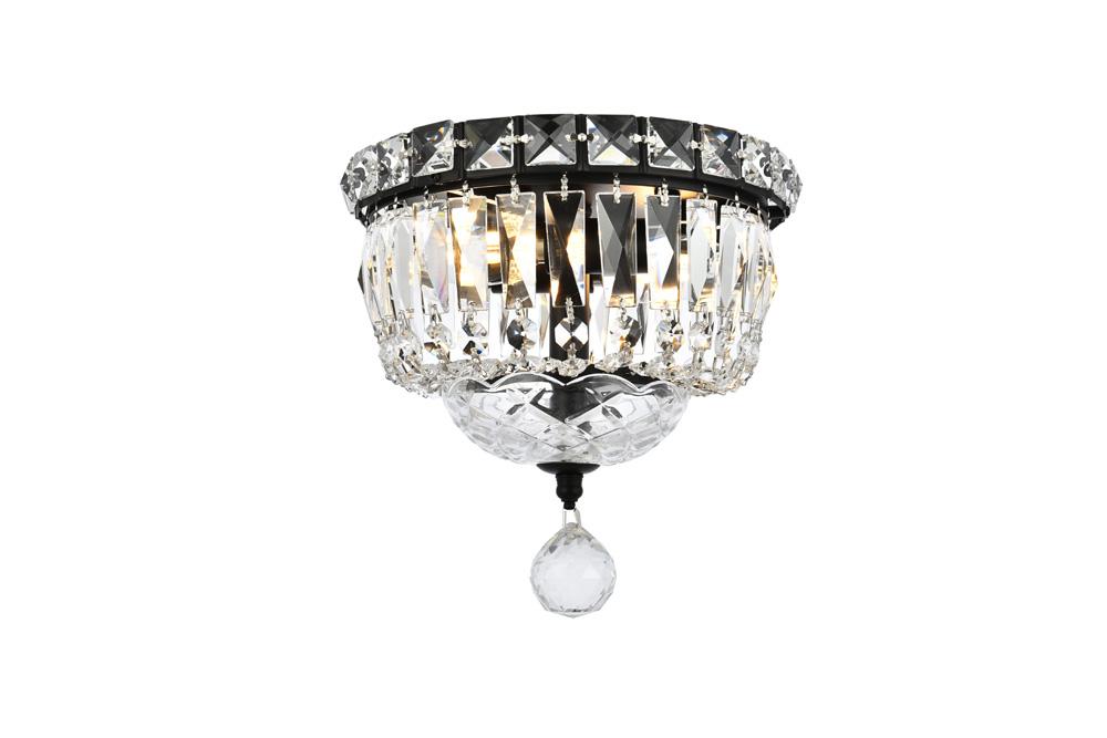 Elegant Furniture & Lighting - Tranquil 8 inch black flush mount - V2528F8BK/RC veiw 1